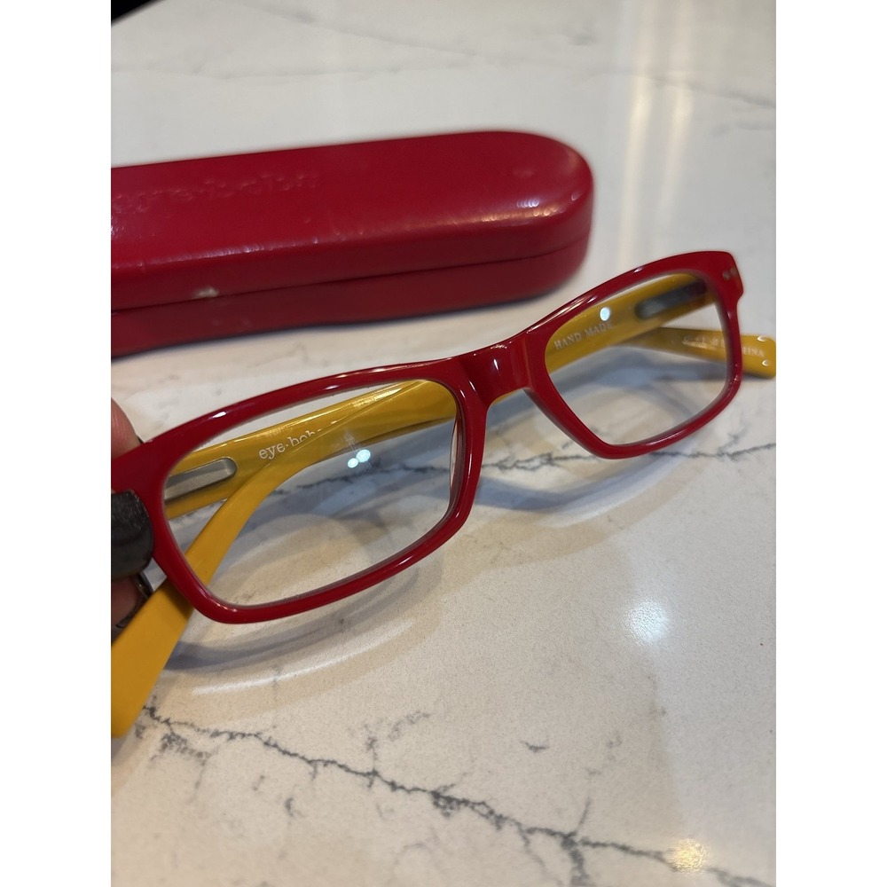 Eyebobs Red Yellow Rectangle Reading Glasses With… - image 2